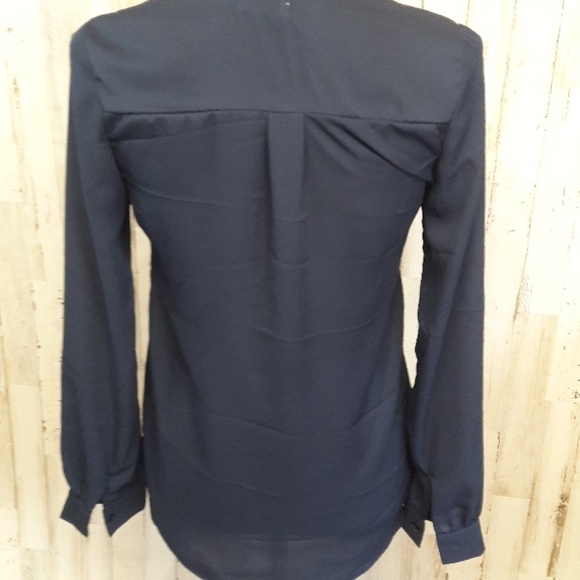 TOBI Blue Blouse Top Shirt Peplum Ruffle Flowy XS - Picture 4 of 6